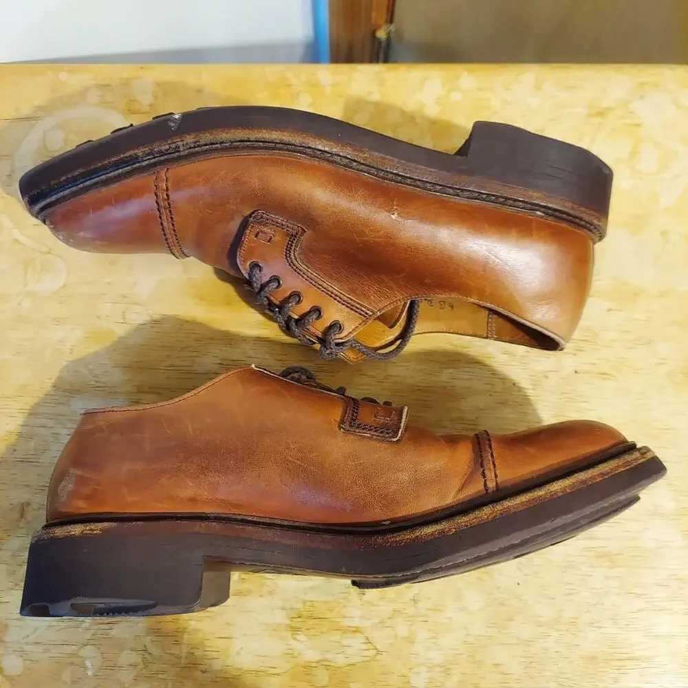 Polo Ralph Lauren England 94% Ridgeway Men's US 8 D Brown Leather Oxfords